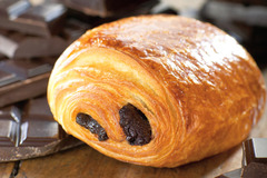 <p>a chocolate-filled croissant</p>