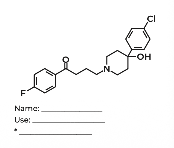 <p>Ketone Application to Pharmacy. Identify the ff structure</p><p>a. Cocaine</p><p>b. Valproic acid</p><p>c. Haloperidol</p><p>d. Methylsalicylate</p>