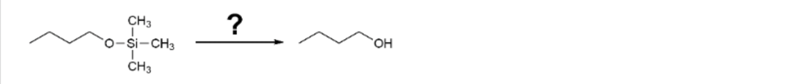 <p>what reagent would be used to remove the TMS attached</p>