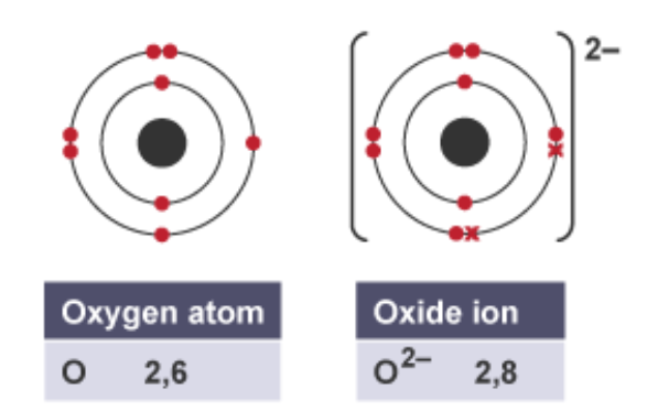 <p>charged atom, created when an atom gains or loses electrons</p>