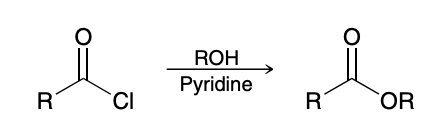 <p>Esters can also be prepared by treating an acid chloride with an alcohol</p>