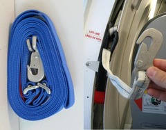 <p>Rope-Like devices that can be attached to the aircraft and used to assist as a handhold at a window exit during an evacuation.</p>