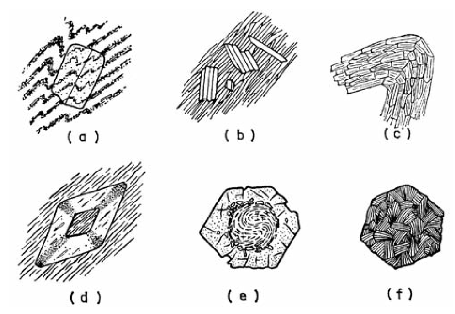 <p>Crystals which grew after deformation</p>