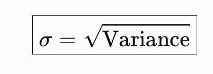 <p><span>The </span><strong>square root of variance</strong><span>. Measures the </span><strong>total risk</strong><span>.</span></p>