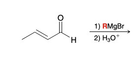 <p>Which nucleophilic position will a Grignard reagent attack in unsaturated alpha beta aldehyde and ketone </p>