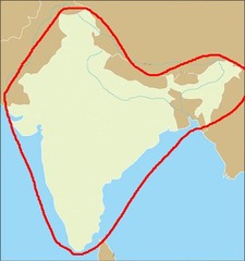 <p>A large landmass that juts out from a continent</p>