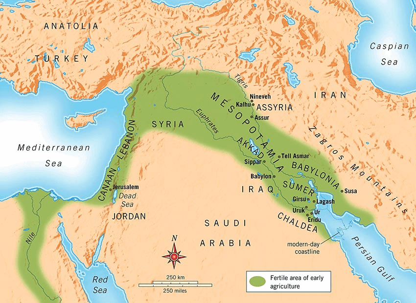 <p>Body of water at the southeastern edge of Mesopotamia into which both rivers empty; key for trade with India.</p>