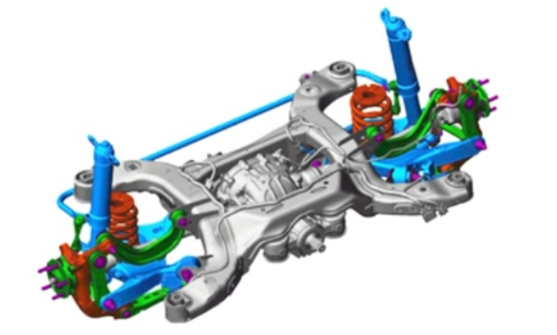 <p>Which of these suspension systems is identified in the illustration shown?</p>