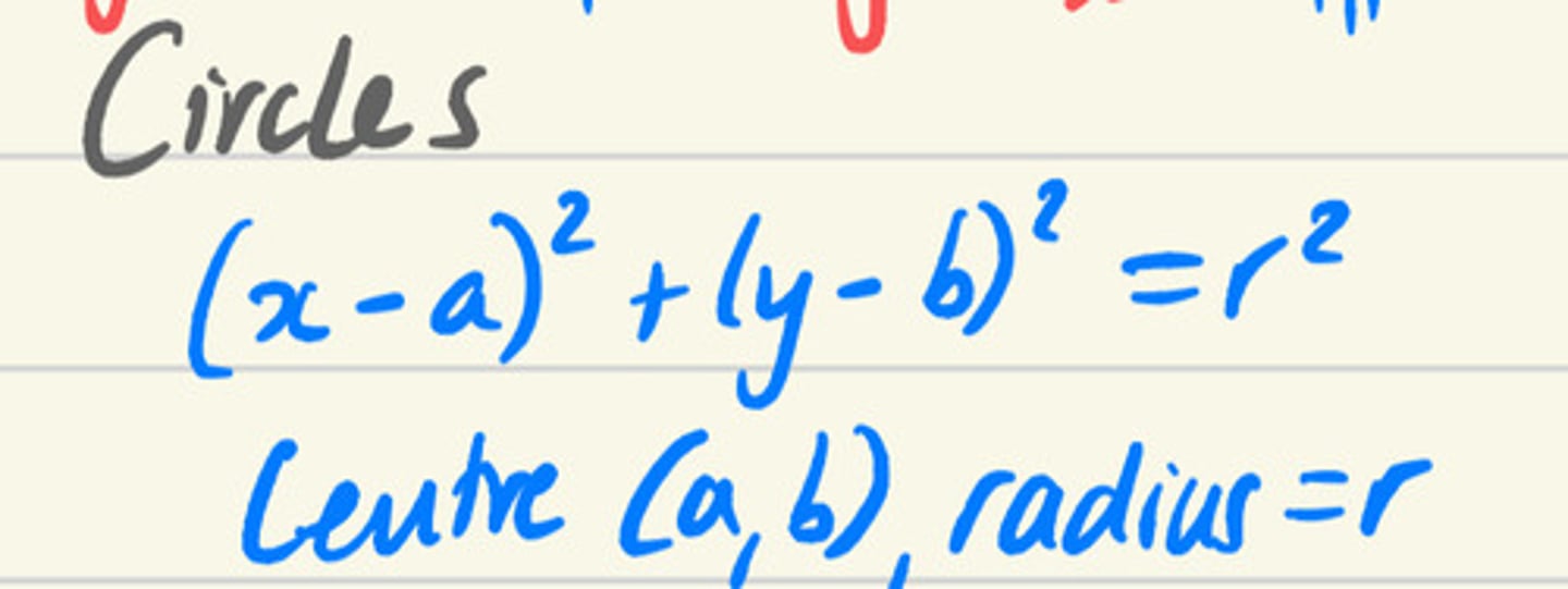 <p>(x-h)²+(y-k)²=r²</p>