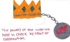 <p>Power of the monarch is limited by a constitution.</p>