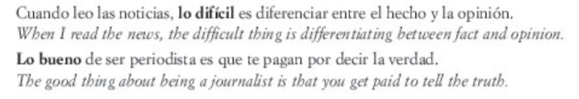 <p>express general characteristics and abstract ideas</p><p>English equivalent is the + [adjective] + thing</p>
