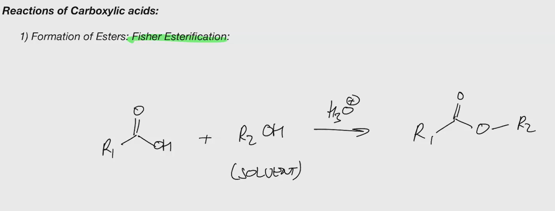 <p>Fisher esterification</p>