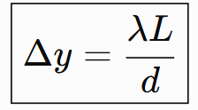 <p>d = slit separation; bigger d → fringes closer</p>