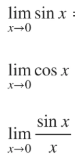 <p>trigonometric limit values</p>