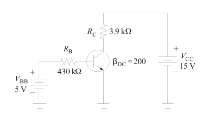 <p>For the circuit shown, the base current is</p><p></p><p>a. 1.0 μA</p><p>b. 1.16 μA</p><p>c. 10 μA</p><p>d. 11.6 μA</p>