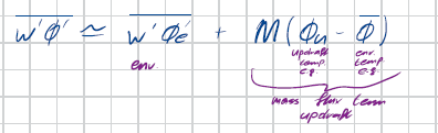 <p>with the mass flux definition M = a<sub>u</sub> (w<sub>u</sub> - w)</p>