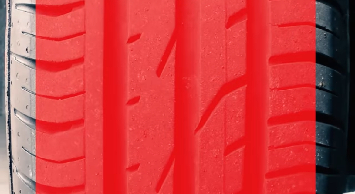 <p>Check that there are no cuts and bulges on the tyre.</p><p>They should have 1.6mm of tread depth across the central three-quarters of the breadth of the tyre, and around the entire outer circumference of the tyre.</p>