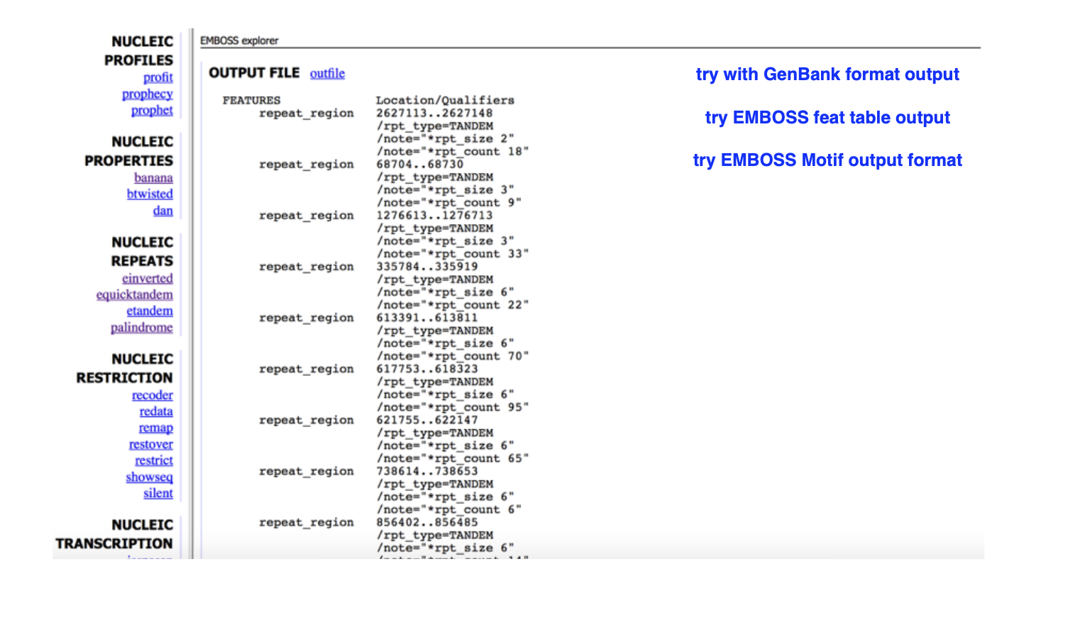 <p>This output is from ___</p>