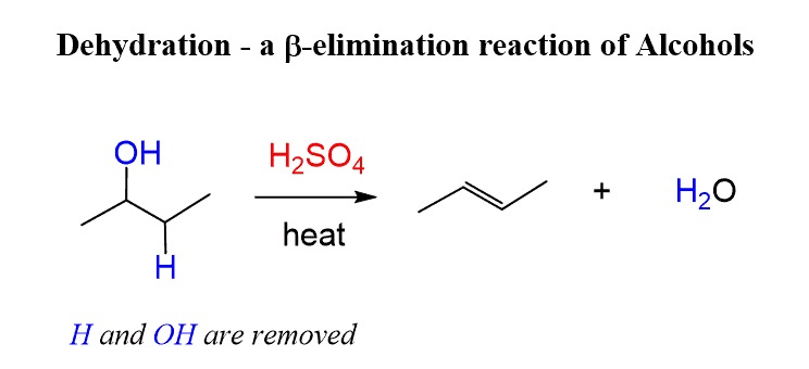 <p>h2so4. it does zaitsev elimination to form the more substituted alkene</p>