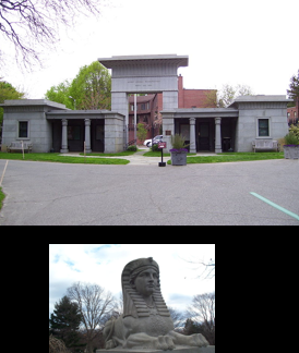 <p><span style="font-family: Calibri, sans-serif; line-height: 115%;">Jacob Bigelow, Egyptian Revival Entry Gate of Mount Auburn Cemetery, Cambridge, MA, 1843</span></p><p><span>•Cemetery of the Boston elite, founded in 1831</span></p><p><span>•One of America’s first “garden (or landscape) cemeteries” > imitates Père Lachaise cemetery, Paris</span></p><p><span>•Entry imitates Egyptian Pylon-style architectural portal > Bigelow’s guide book (1846): “in imitation essentially of some of the gateways of Thebes and Denderah”</span></p><p><span>•Mount Auburn Sphinx is a Civil War Memorial</span></p>