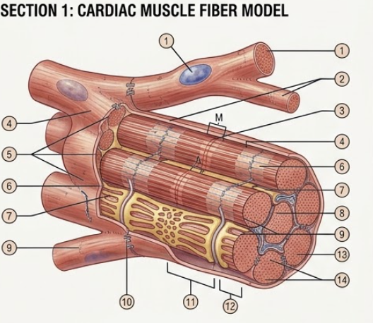 <p>Cardiac muscle fiber model</p>