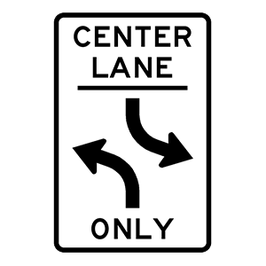 <p>57. FROM THE CENTER LANE, WHAT MANEUVERS CAN YOU PERFORM?</p>