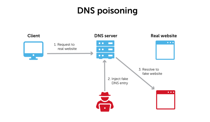 <p>DNS Hijacking/ Poisoning</p>