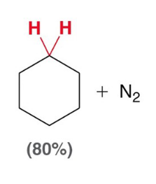 <p>Wolff-Kishner reduction is a two-step synthesis, converting a</p><p>ketone to an alkane</p><ul><li><p>First step is imine formation between the ketone and hydrazine</p></li></ul><p>(which is like a primary amine)</p><ul><li><p>Second reaction is like an elimination</p></li></ul><p></p>