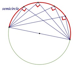 <p>always measure 90 degrees because they always intercept half a circle</p>