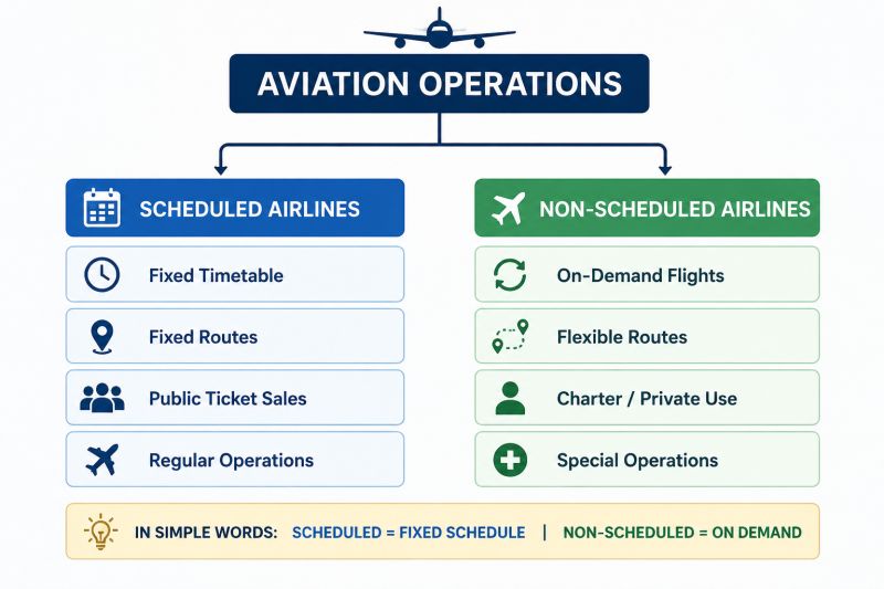 <ul><li><p>Fly over 1 or more states</p></li><li><p>Flights are available to the public</p></li><li><p>Carry passengers, cargo and/or mail for remuneration (เพื่อรายได้/บำเหน็จทางการค้า)</p></li><li><p>Operated according to the published timetable.</p></li></ul><p></p>