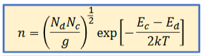 <p>The doped semiconductor behave as if E<sub>d</sub> is the “valence band”</p>