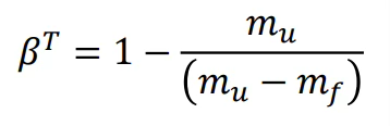 <ul><li><p>TS is the “mountain peak” the protein must cross to fold or unfold</p></li></ul><ul><li><p>We can calculate β<sub>T</sub> (a value between 0-1) to see what the TS looks like using the formula</p></li><li><p>βT measures how much surface area is buried in the transition state compared to the fully folded state</p></li></ul><p></p>