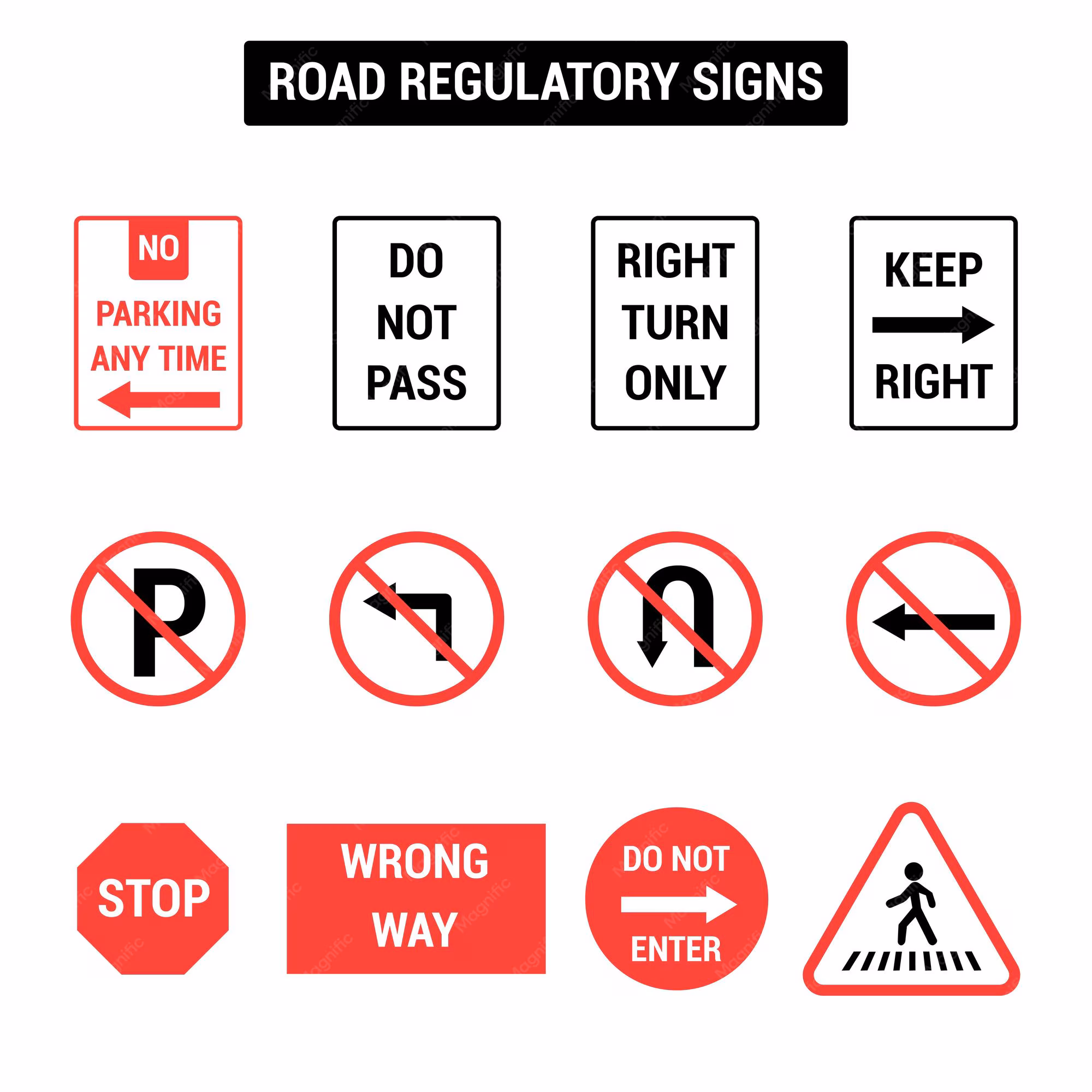<p>regulation signs </p>
