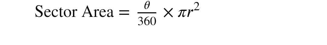 <p>theta/360 x pi*r² (area of a circle) </p>