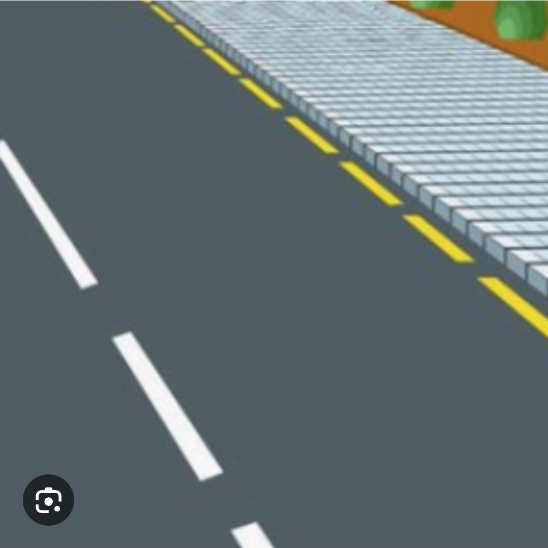 <p>Marks the edge of the road</p>