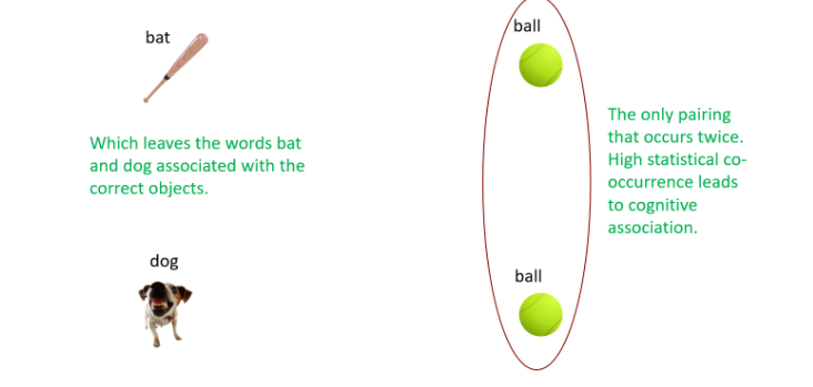 <p>associative mechanisms are sufficient (look at diagram) 
**Unlike statistical learning, this is NOT passive. It involves competition between options and suppression of unsupported/unconfirmed associations. Analogy to neural pruning: "use it or lose it"
the only construct this illustrates is the mutual exclusivity principle</p>