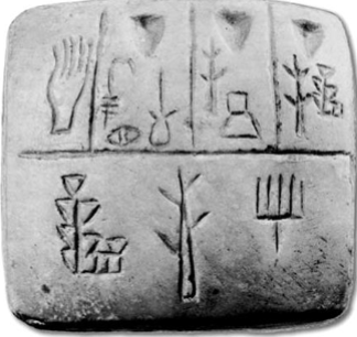 <p>simple pictures</p><p>representing objects or actions</p>