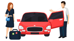 <p>a free journey in another person's vehicle, especially a car</p>