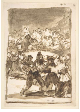 <p>Fransisco Goya, <em>A crowd forming a circle, </em>1812-20</p>