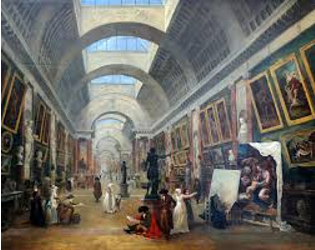 <p>Hubert Robert Projet d'aménagement de la Grande Galerie du Louvre, ca. 1796</p>