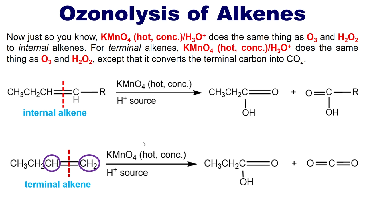 <p>Does the same thing as O3 and H2O2, cut turns the terminal carbon into CO2</p>