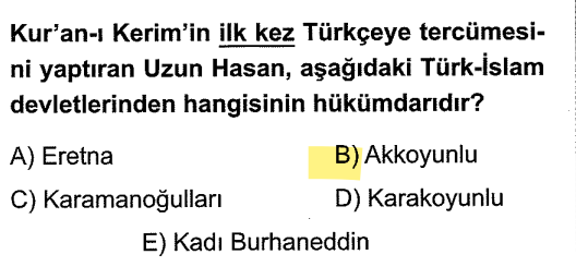 <p>Uzun Hasan, Akkoyunlu Devleti'nin en güçlü hükümdarıdır.</p>