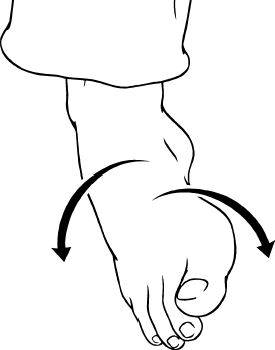 <p>rotating the ankle to that the foot’s sole points inwards</p>