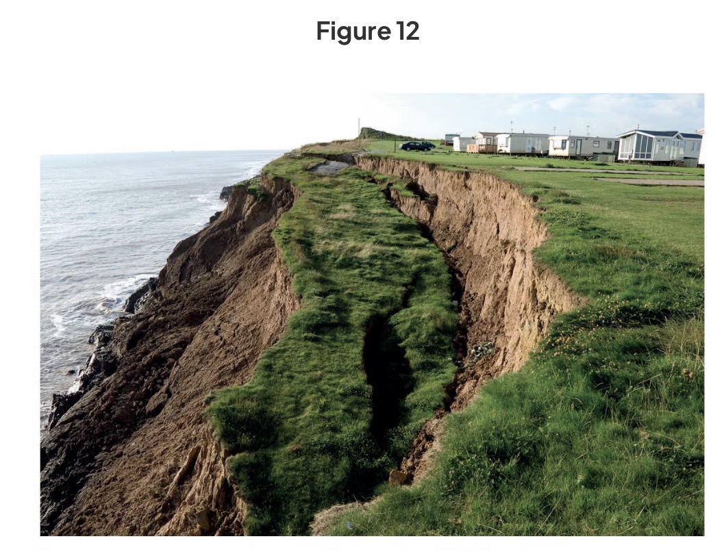 <p><span><span>Using Figure 12, give one reason why the rate of erosion of the Holderness coast is high.</span></span></p>