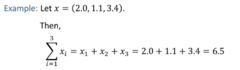 <p>capital Greek letter sigma indicates summation</p><p>Occasionally: Σx→ sum all values of x.</p>