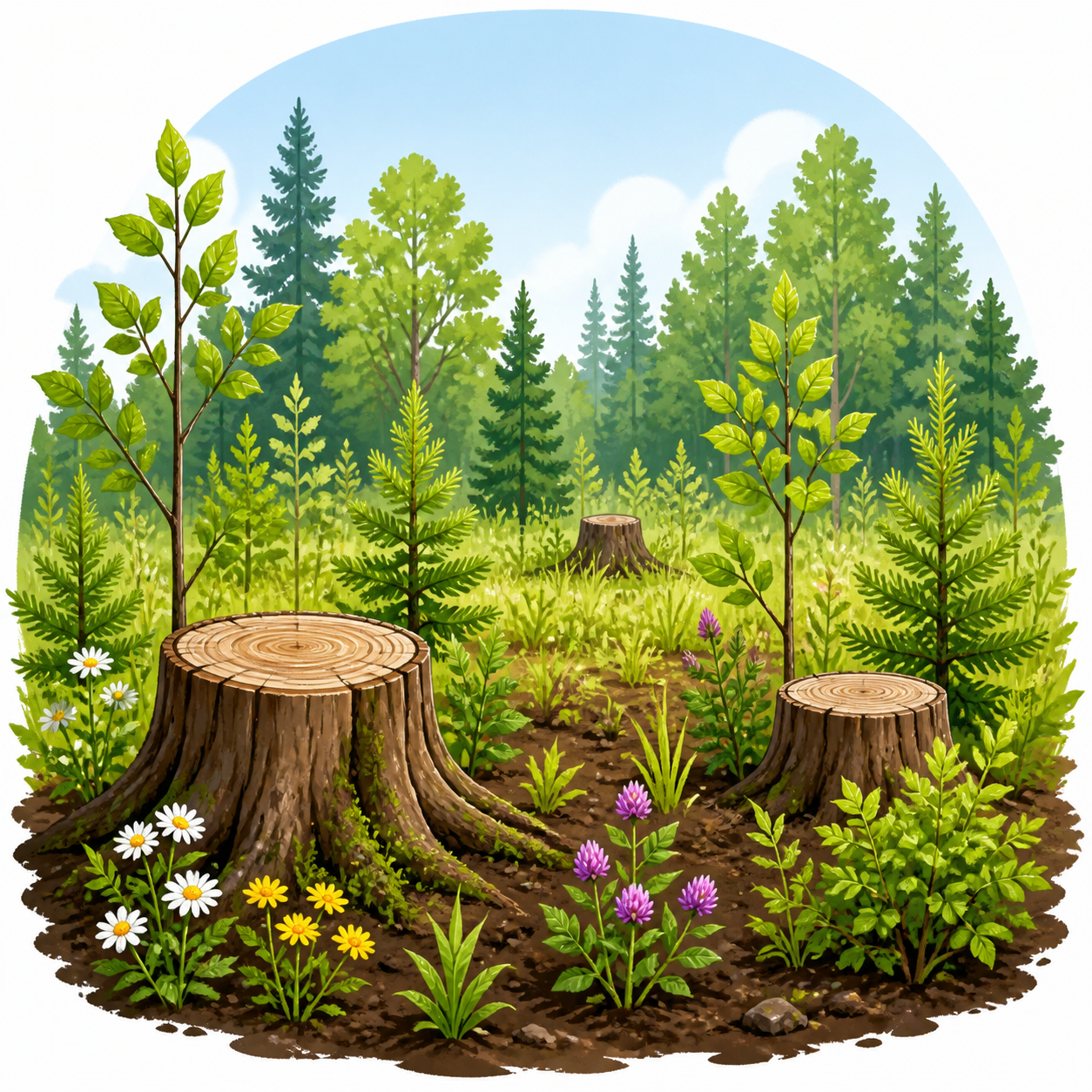 <p>The process of a new community growing where an ecosystem already existed before.</p>