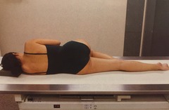 <p>A recumbent oblique position lying on the left anterior side with the top leg crossed.</p>