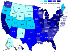 <p>the number of people who live in an area</p>