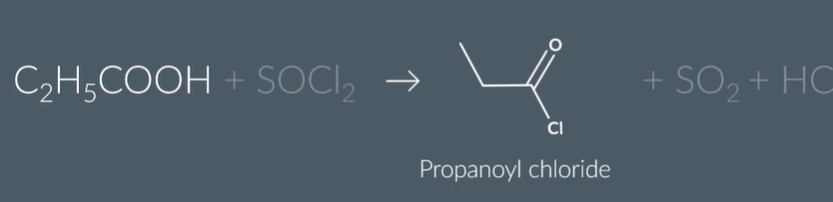 <p>propanoyl chloride</p>