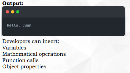 <p>JavaScript Expressions in JSX</p>